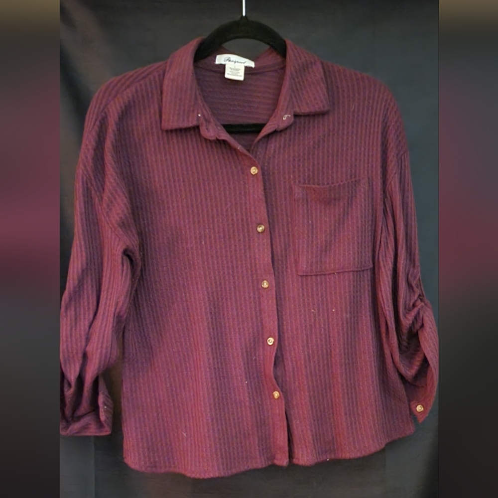 Burgandy 3/4 sleeve top